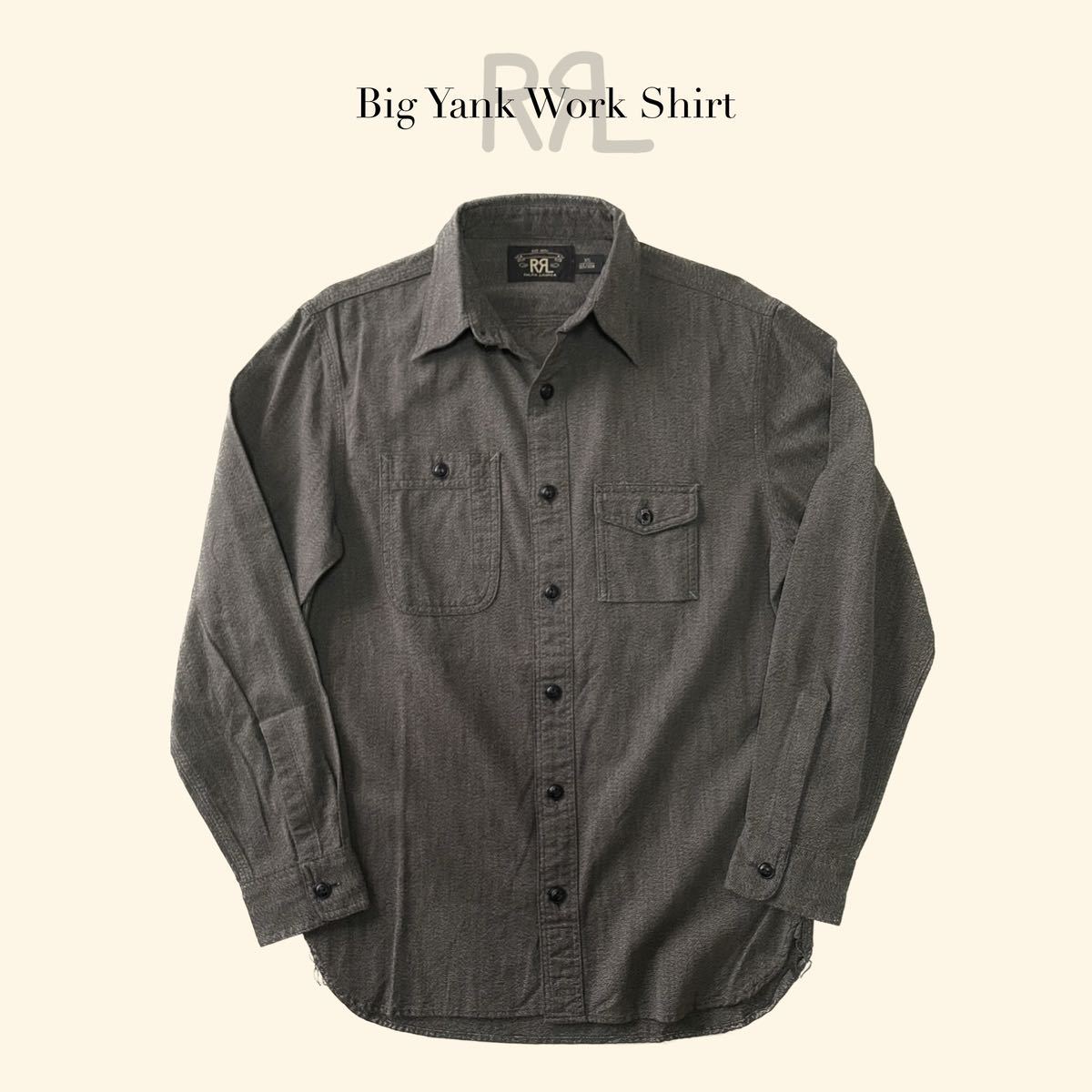 RRL “Big Yank Work Shirt” XS ごま塩 黒シャン シャンブレー ワーク シャツ ガチャポケ Ralph Lauren ヴィンテージ_画像1