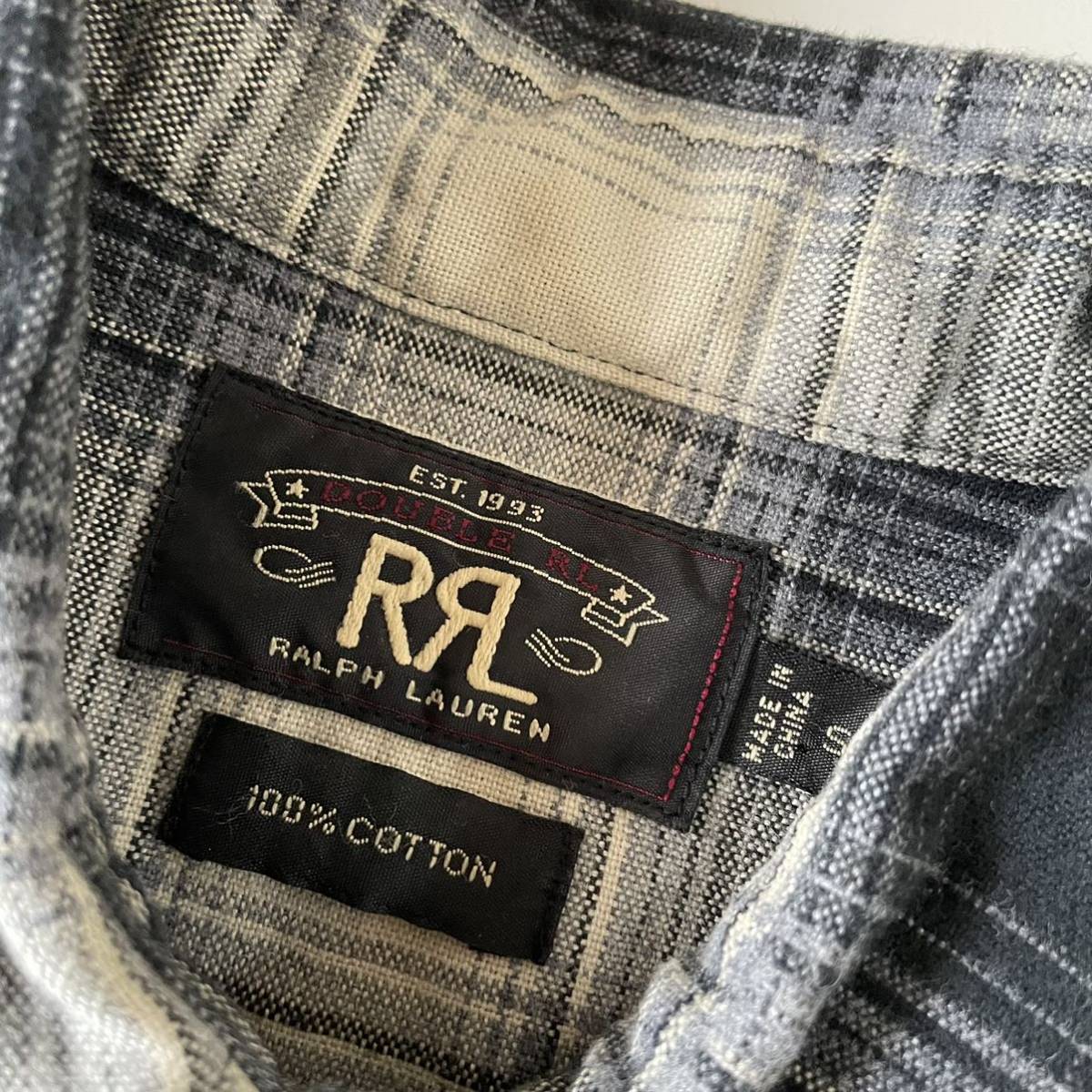名作/ジョニーデップ着】RRL “Ombre Western Shirt” S シャドウ 名作/ジョニーデップ着】RRL “Ombre Western Shirt” S シャドウ
