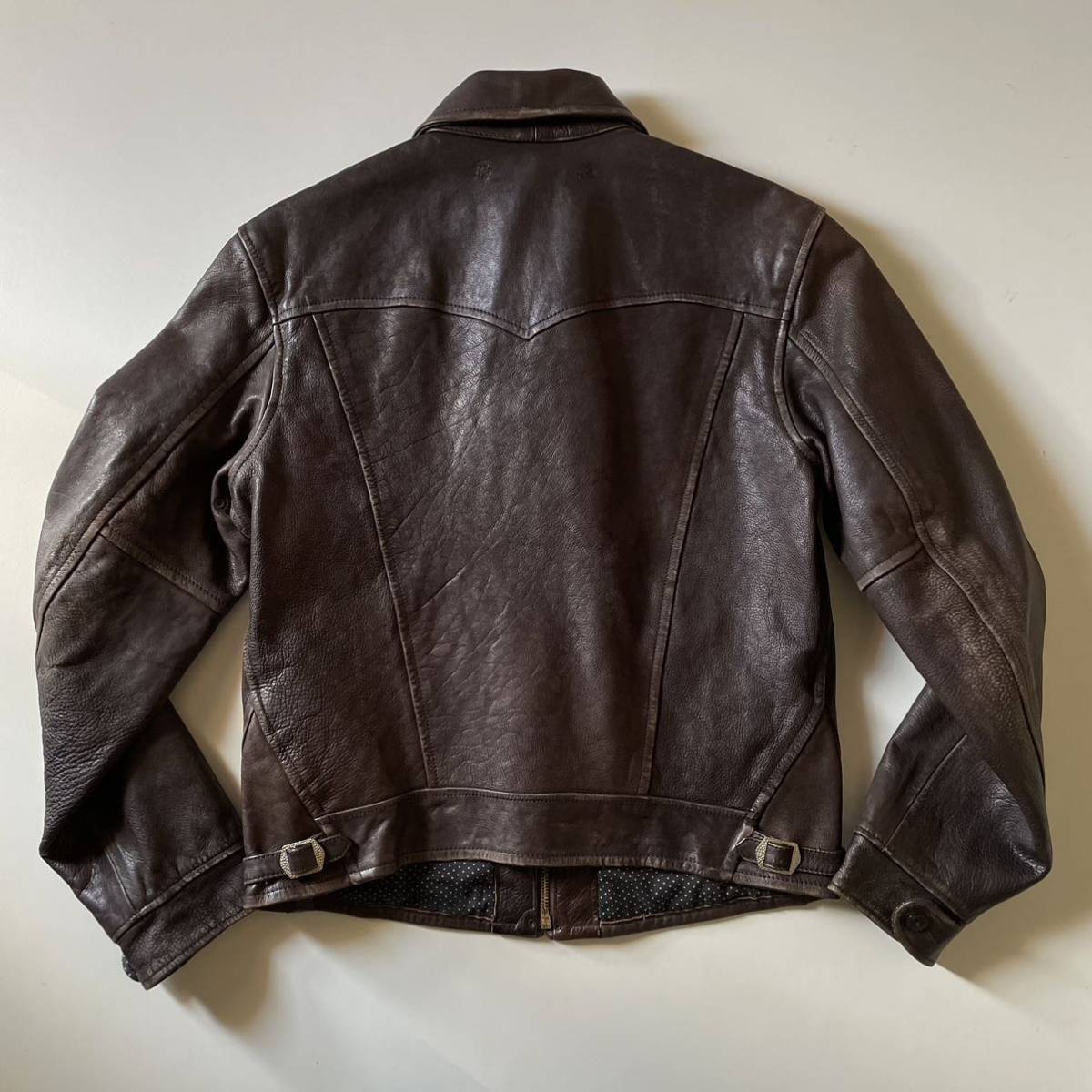 【傑作】RRL “Western Leather Jacket” S レザー ジャケット ウエスタン Ralph Lauren ヴィンテージの画像5