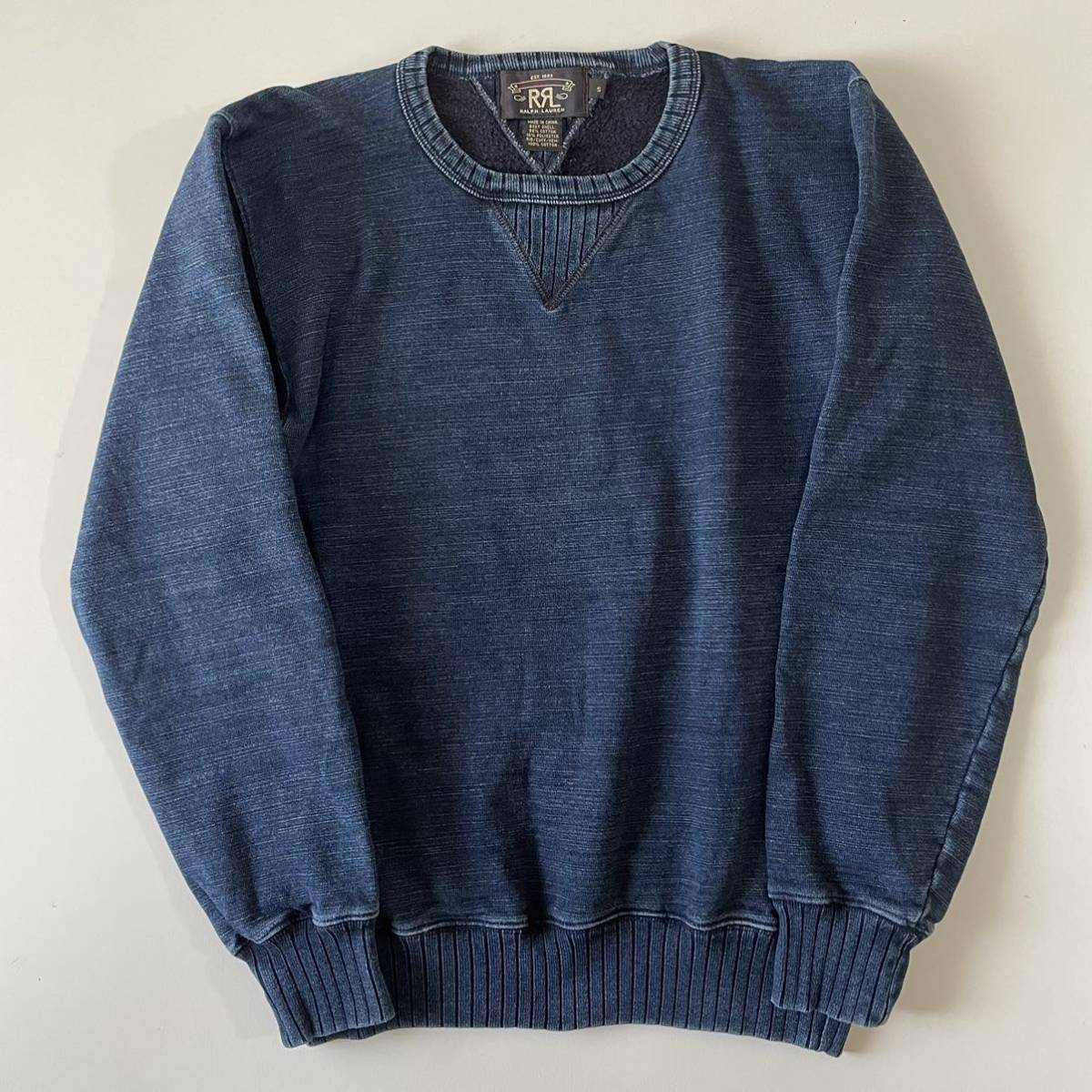 RRL “Indigo Dyed Sweat” S インディゴ 両V スウェット 針抜き RRL “Indigo Dyed Sweat” S インディゴ 両V スウェット 針抜き