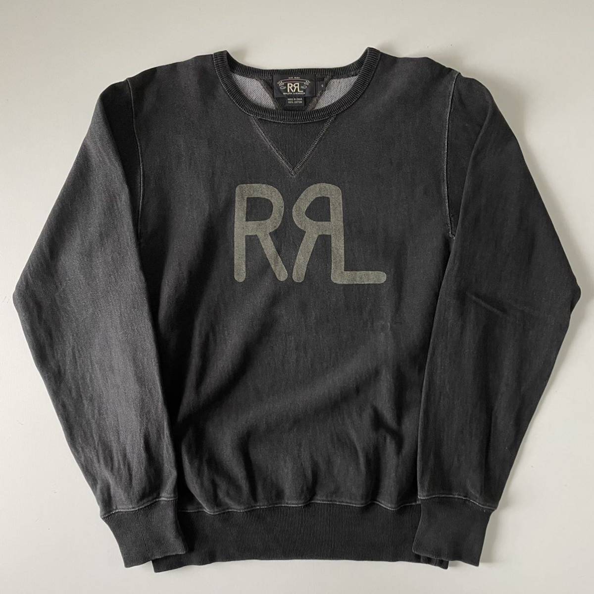 RRL “Black Indigo Logo Sweat” S インディゴ 黒 ブラック 両V RRL “Black Indigo Logo Sweat” S インディゴ 黒 ブラック 両V