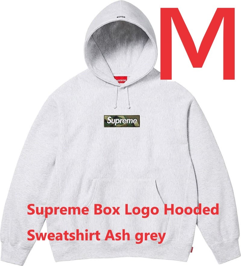 new goods unused M size ]Supreme Box Logo Hooded Sweatshirt Ash