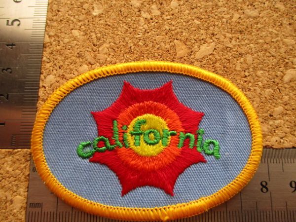 80s カリフォルニア CALIFORNIAワッペンPATCH/サンシャイン太陽surfingヨットSURF旅行surfin'アメリカVintageスーベニアPATCH土産USA D19_画像9