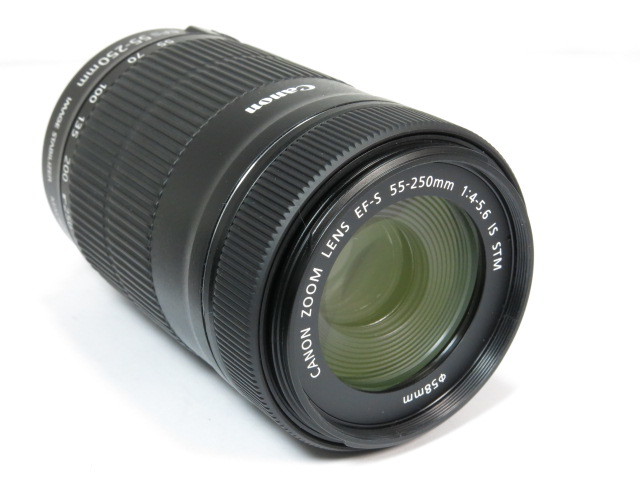 【 美品 】Canon EF-S 55-250mmF4-5.6IS STM レンズ ET-63純正レンズフード(※加工あり) キヤノン [管CN1890]