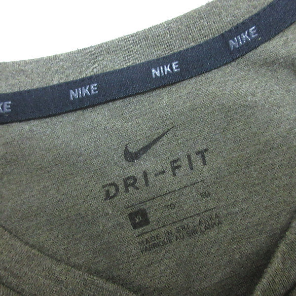 z■ナイキ/NIKE DRY-FIT ロゴTシャツ/トレーニングウエア/CV7785【XL】カーキ/men's/19【中古】■_画像2