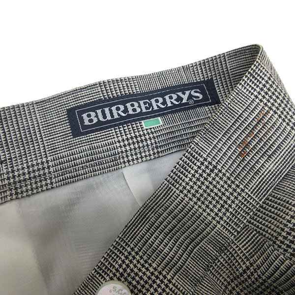 k■オールド バーバリー/BURBERRYS グレンチェック柄 タイトスカート/リネンスカート【009AB2】灰色/LADIES■211【中古】_画像2