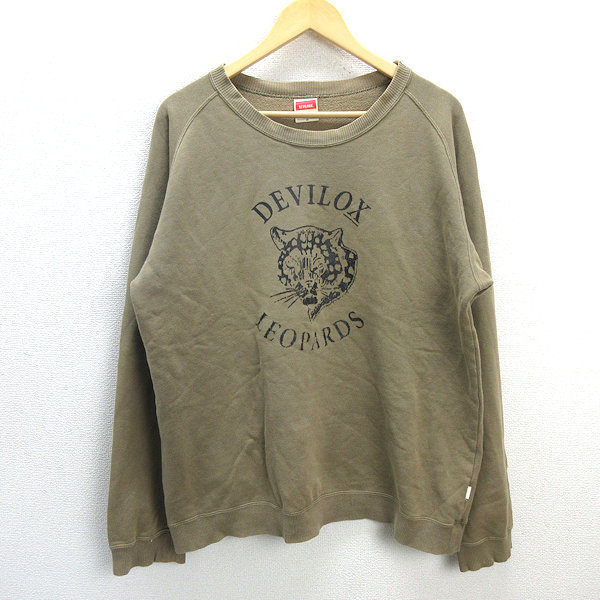 y# Devilock /DEVILOCK sweat sweatshirt # khaki series [ men's L]MENS/ the first period /50[ used ]