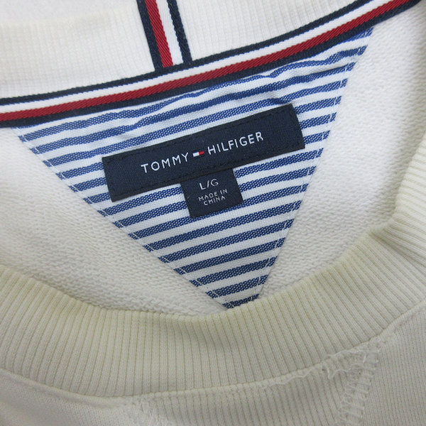 y■トミーヒルフィガー/TOMMY HILFIGER スウェットトレーナー■白【メンズL】MENS/33【中古】_画像3