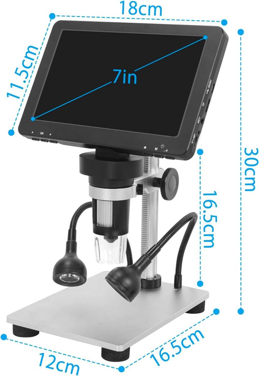 顕微鏡 7インチ LCDマイクロスコープ USB顕微鏡 1000X倍率 電子顕微鏡 多機能顕微鏡 電子 日本語取扱説明書付き 回路基板　精密機器_画像3