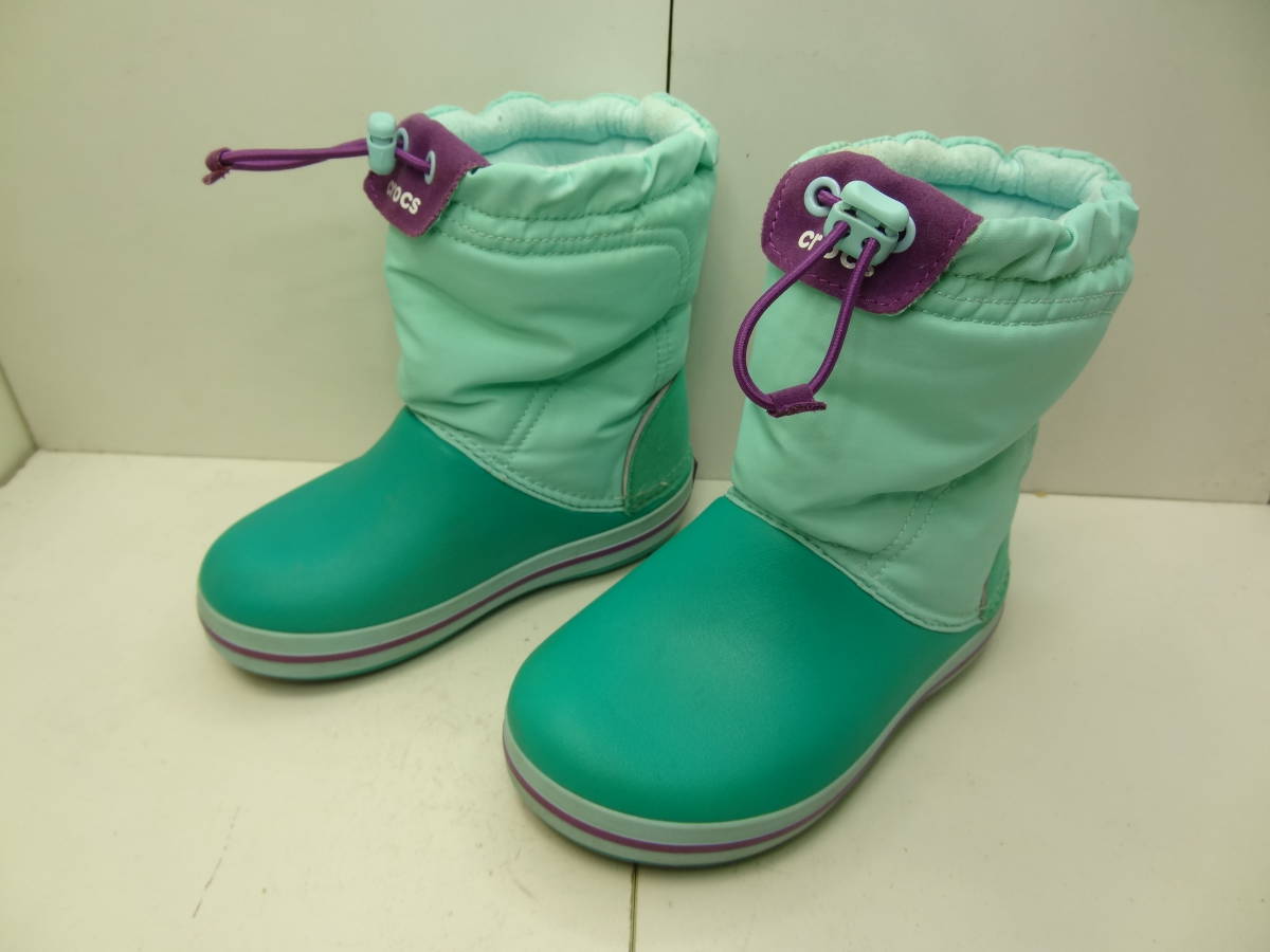 全国送料無料 クロックス crocs 子供靴キッズ女の子 秋冬物 防寒 ブーツ C10 17.5cm_画像1