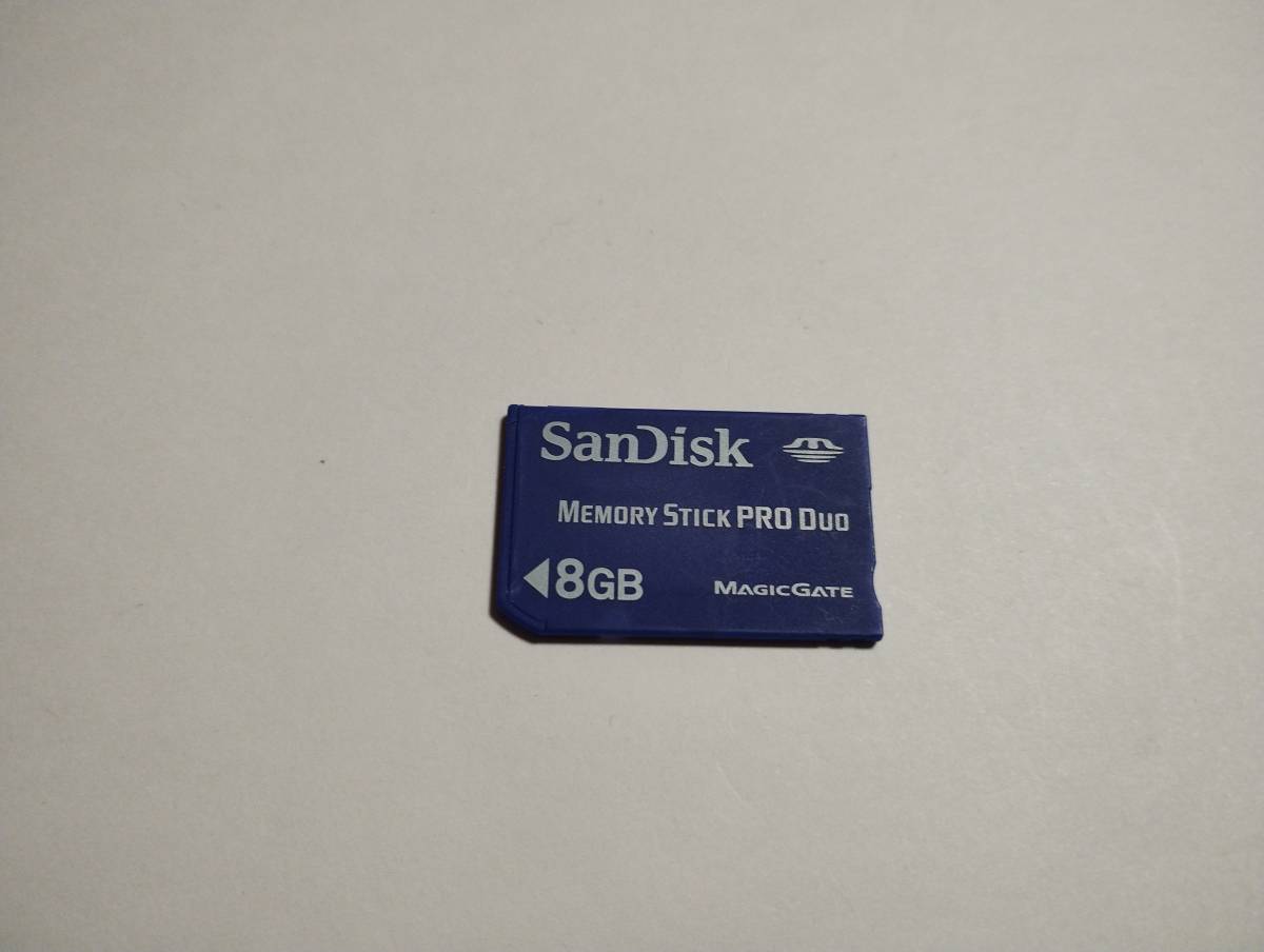 8GB　SanDisk　メモリースティックプロデュオ　フォーマット済み　MEMORY STICK PRO DUO MSPD　メモリーカード_画像1