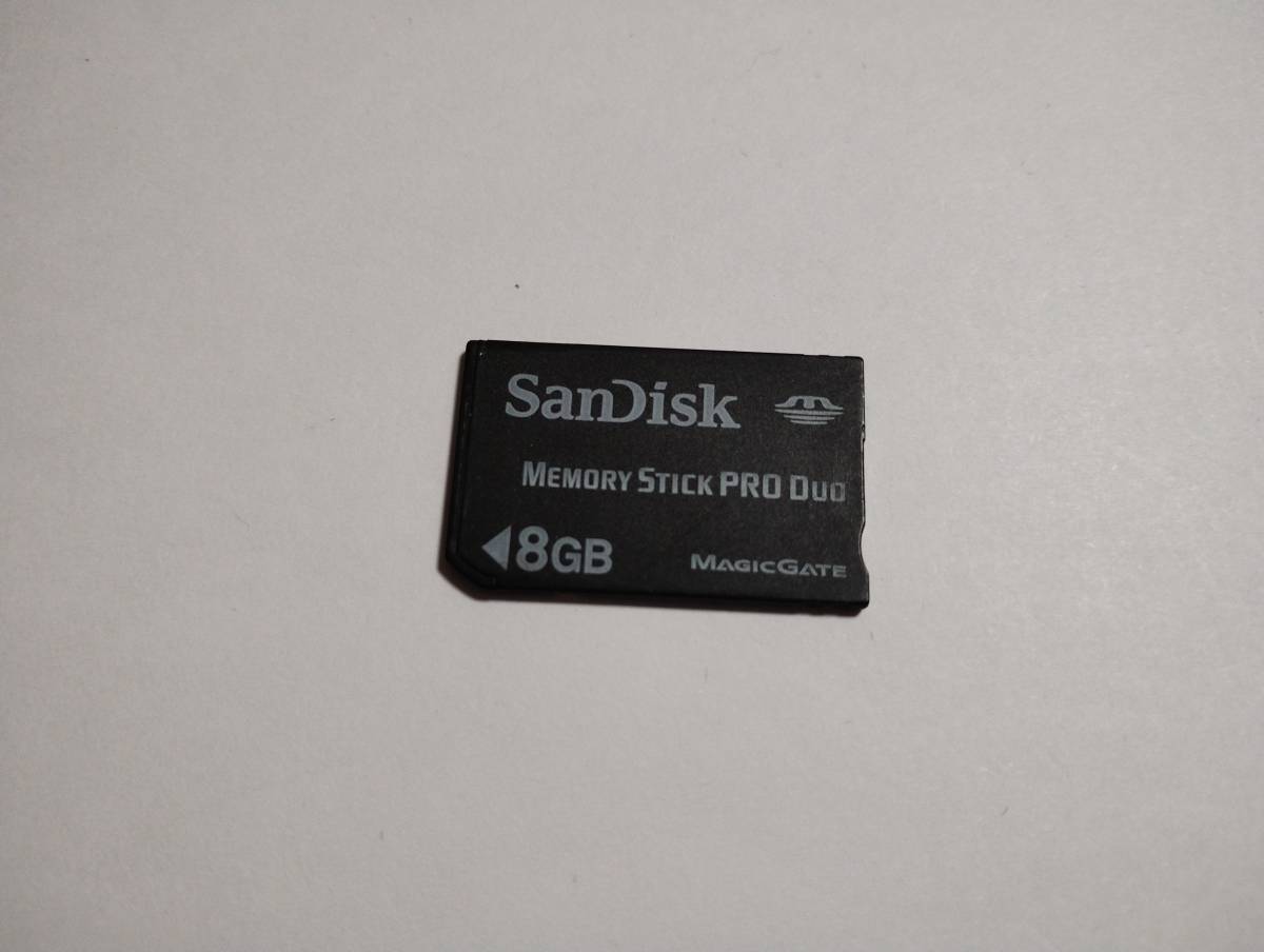 8GB　SanDisk　メモリースティックプロデュオ　フォーマット済み　MEMORY STICK PRO DUO　MSPD　メモリーカード_画像1