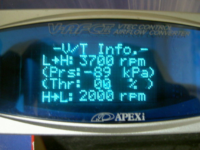 V-AFC2 VTEC コントローラー　ホンダ用 ★POWER CAMCON カムコン AFC V-AFC Ⅱ 燃調 可変バルブ タイミング ECU 後付　Hi 201 アペックス_取外し後のDC電源画面です。