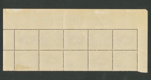 日本切手　未使用　第８回国体　10枚ブロック　1953年　ラグビー　柔道　題字付_画像2