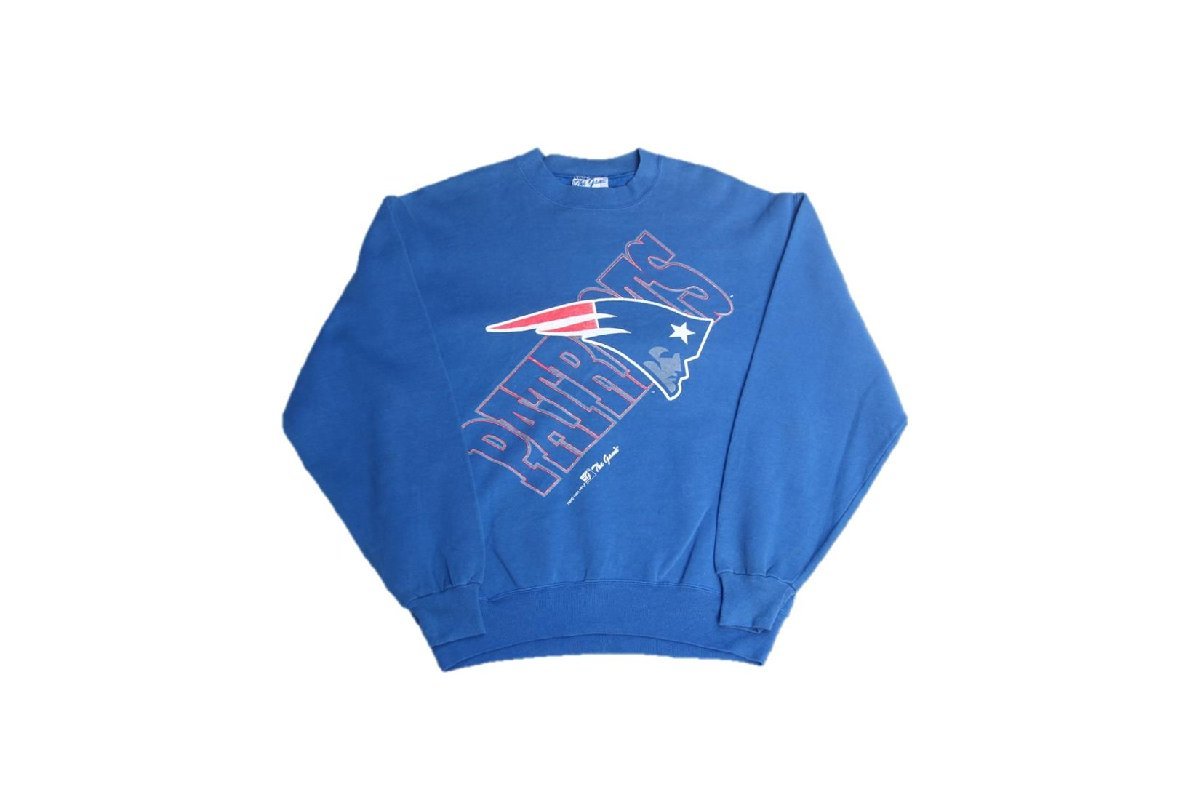 80s 90s VINTAGE ヴィンテージ USED 古着 The Game New England Patriots NFL Football アメフト L/S Sweat Shirts USA製 Blue M