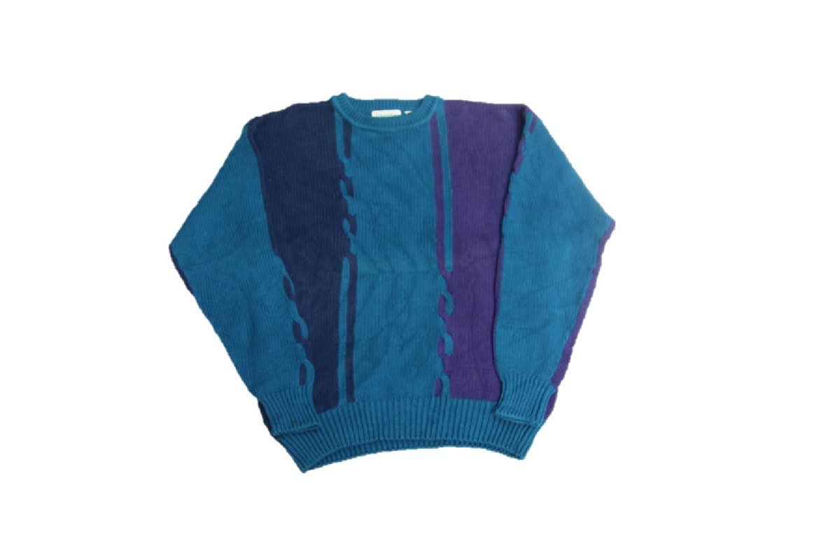 80s 90s VINTAGE ヴィンテージ USED 古着 St,Johns Bay Cottonramie Knit Sweater セントジョンズベイ コットンラミーニットセーター 麻 M