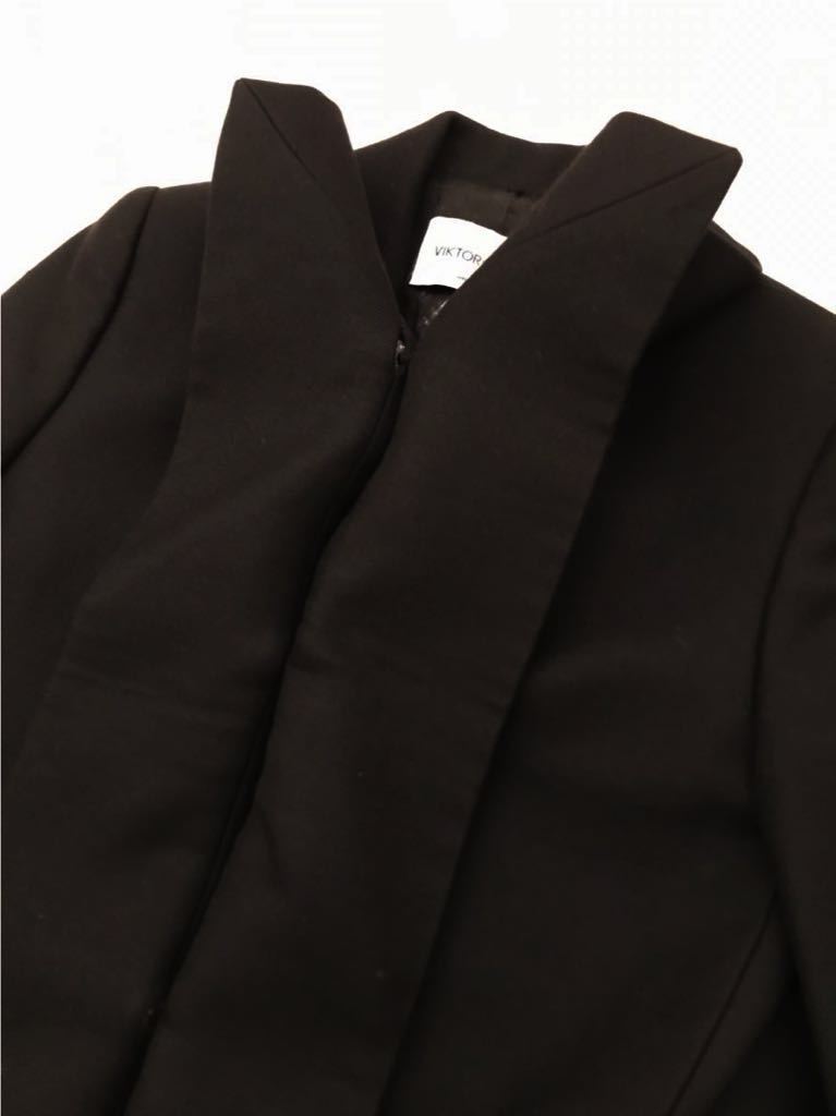 VIKTOR&ROLF Италия производства черный шерстяное пальто size38 шерстяное пальто Victor & Rolf осень-зима 