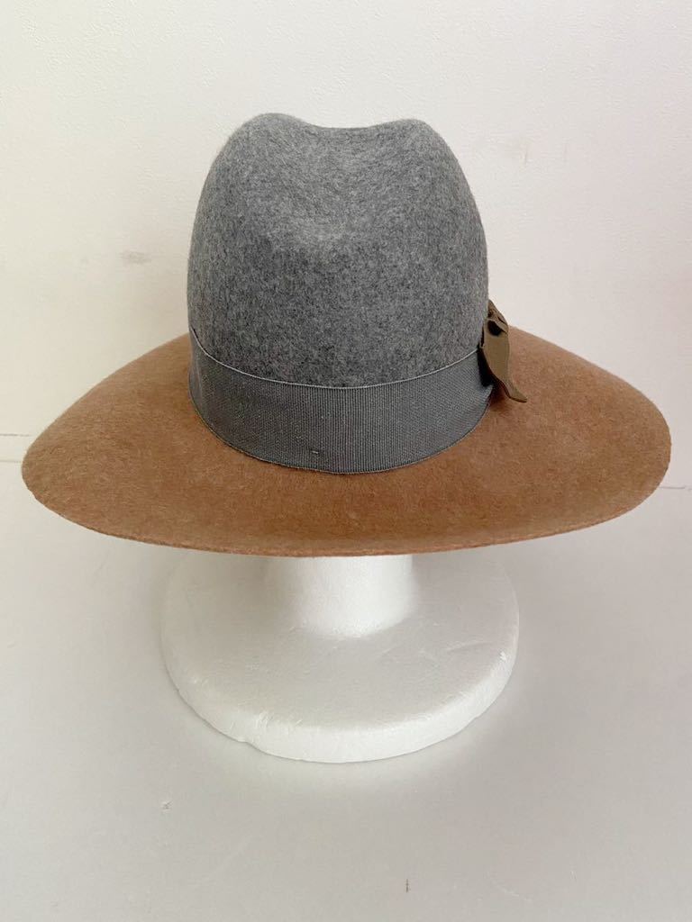gazel イタリア製中折れ帽子 フェルトハット グレー キャメル ガゼル_画像3