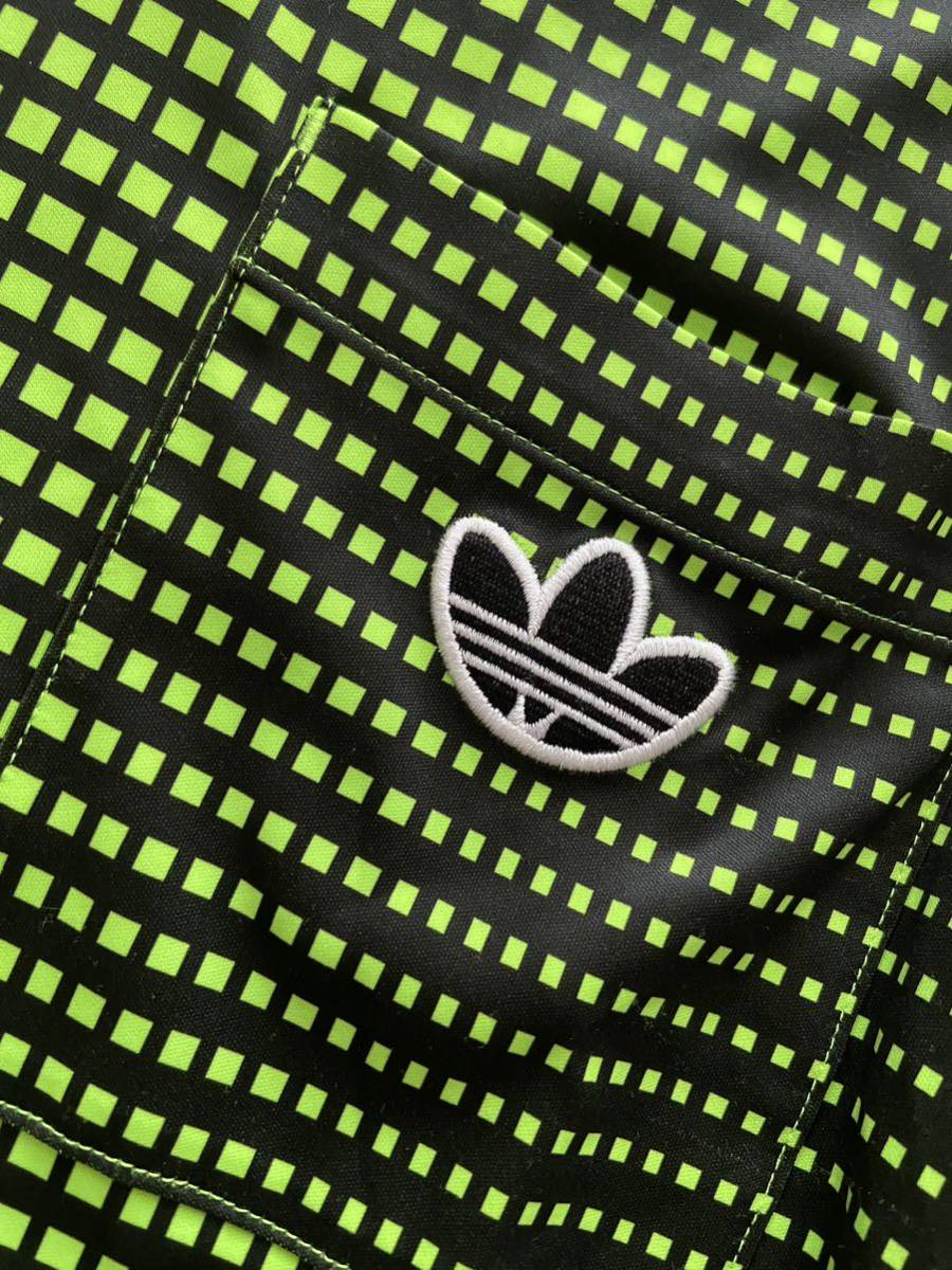 adidas 長袖ポロシャツ sizeL? チェック柄 アディダス 黄緑 イエロー ブラック　PAKAIAN_画像3