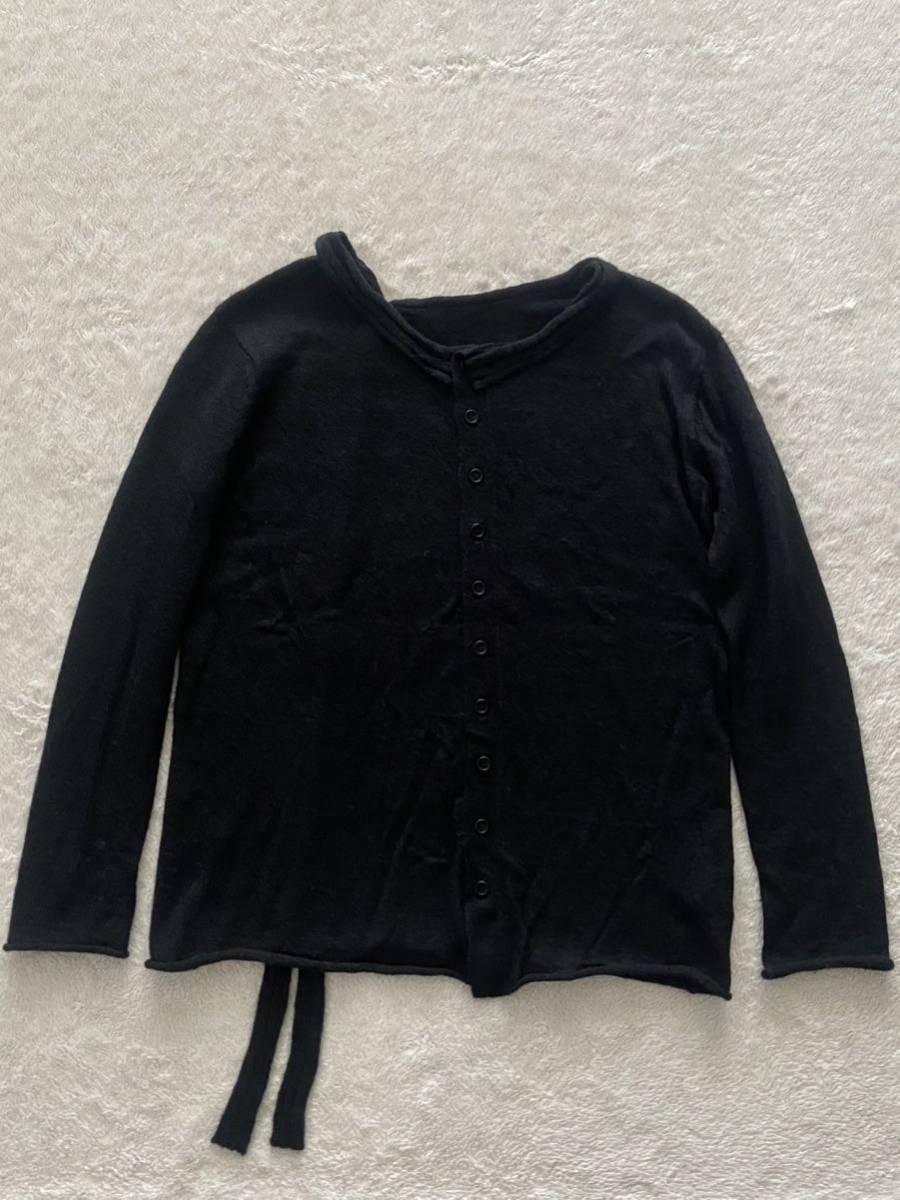 Yohji Yamamoto size2 ブラックアルパカカーディガン 黒 レディース ニットブルゾン ヨウジヤマモト 秋冬