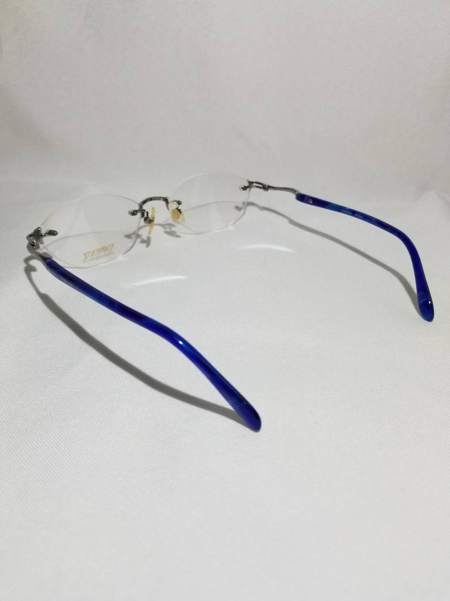  unused glasses glasses frame TORRENTE brand oval type titanium metal frame borderless none man woman men's lady's 53.18-135 C-4