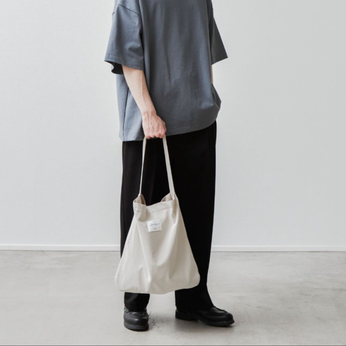 【remer】original tag tote bag/オリジナルタグトートバッグ ホワイト 通学 キャンバス