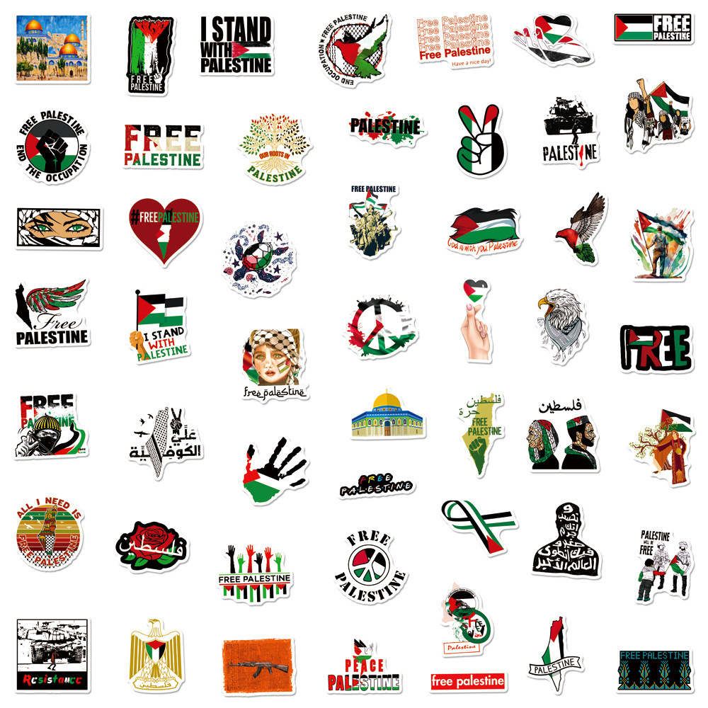 パレスチナ　エルサレム　イスラム　国旗　民俗　宗教　建築　民族　象徴　シール　ステッカー50枚EHA_画像3