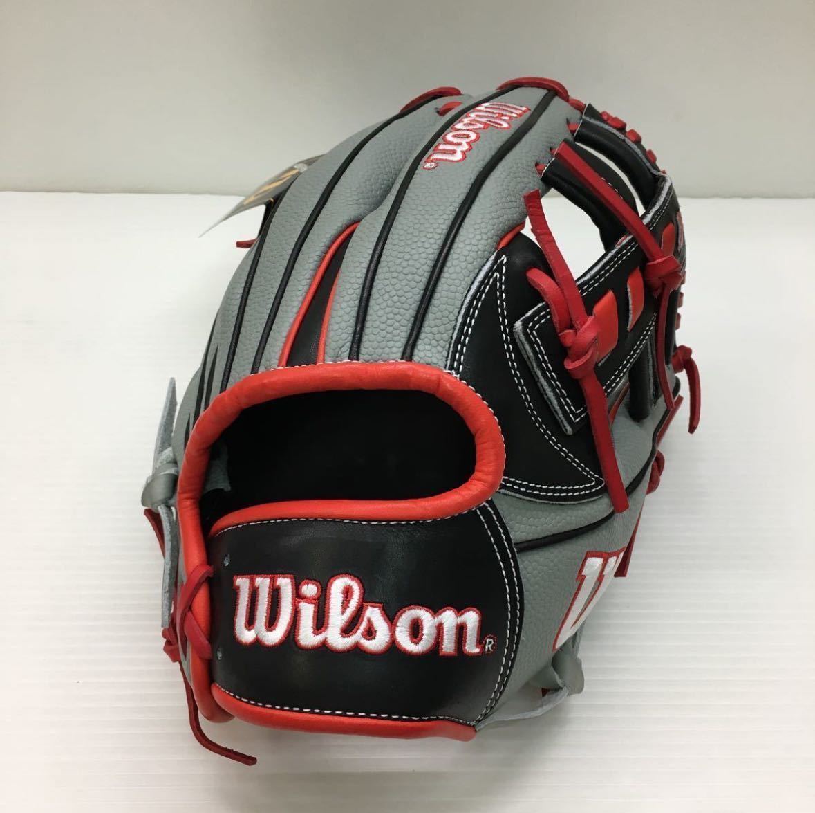 【1円スタート、新品未使用】Wilson ウイルソン Wannabe ワナビー【軟式】内野手用 黒×グレー スーパースキン　即決は送料無料_画像1