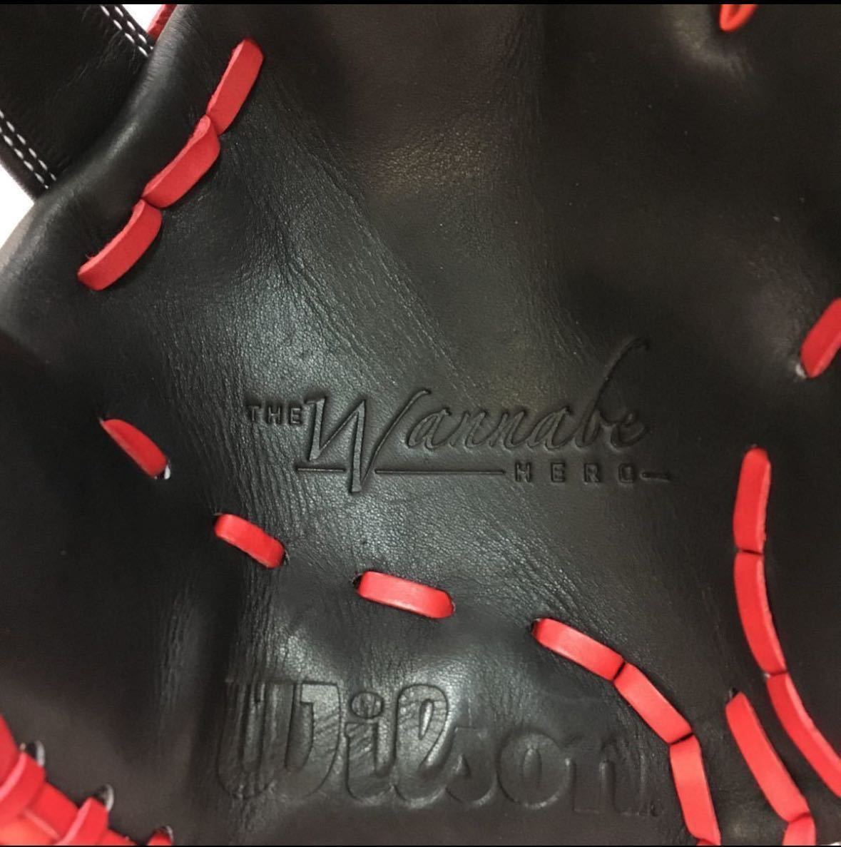 【1円スタート、新品未使用】Wilson ウイルソン Wannabe ワナビー【軟式】内野手用 黒×グレー スーパースキン　即決は送料無料_画像4