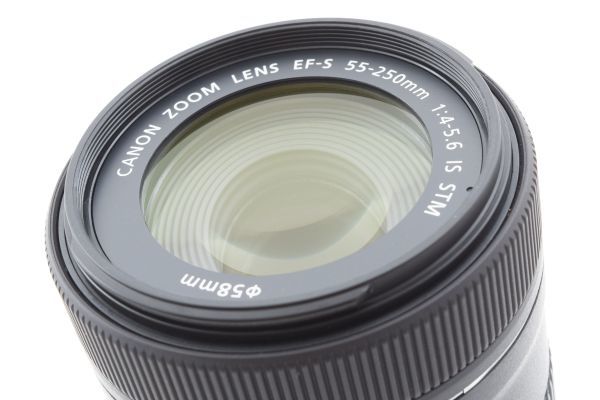 [Rank:AB] 完動美品 Canon Zoom Lens EF-S 55-250mm F4-5.6 IS STM 手ブレ補正 望遠 ズームレンズ / キヤノン EF APS-C 純正フード付 #1608_画像10