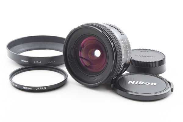 [Rank:AB] 完動品 Nikon AF Nikkor 20mm F2.8 D Ultra Wide Lens + HB-4 フード付 大口径 単焦点 超広角 レンズ ニコン F Mount ※1 #1615_画像1