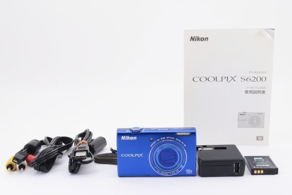 [Rank:AB] Nikon Coolpix S6200 Blue Compact Digital Camera ブルー コンパクトデジタルカメラ デジカメ / ニコン クールピクス ※1 #7653_画像1