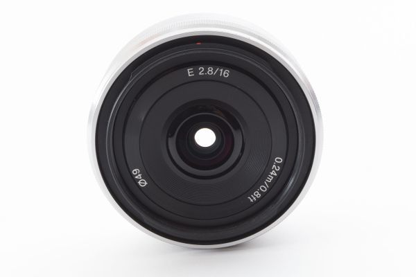 [Rank:AB] 完動美品 Sony E 16mm F2.8 Silver SEL16F28 Wide Lens シルバー 単焦点 広角 レンズ ソニー E Mount APS-C ミラーレス用 #0874_画像2