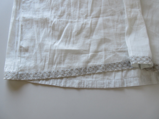 美品 2023 BUNON / ブノン Hood Gather Dress F WHITE×L.GRAY / フード ギャザー ドレス ワンピース 刺繍