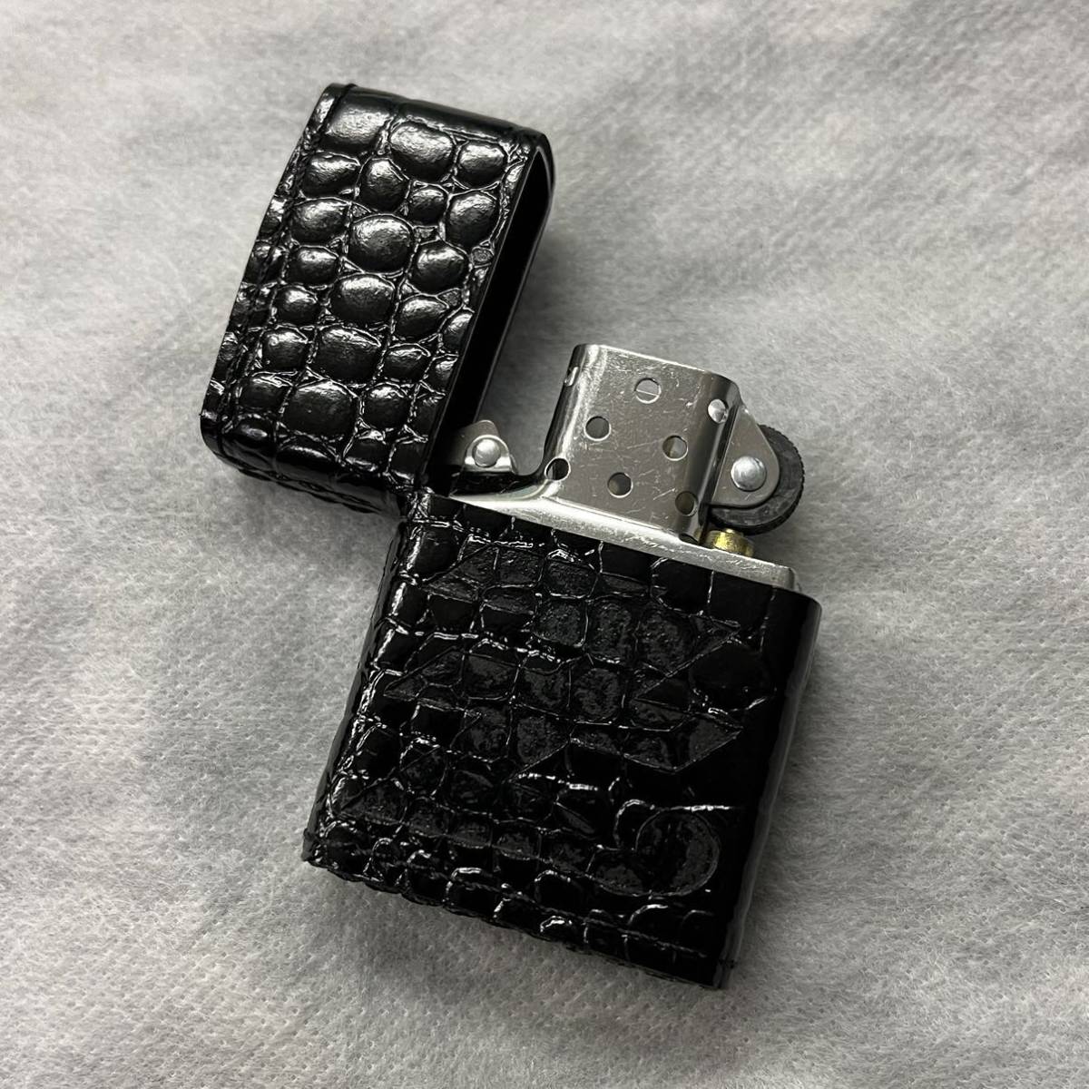 ZIPPO/革巻き/ブラック/矢沢永吉/Zマーク剥がれ/未使用/レア/ジッポー/コレクション/1円スタート_画像3