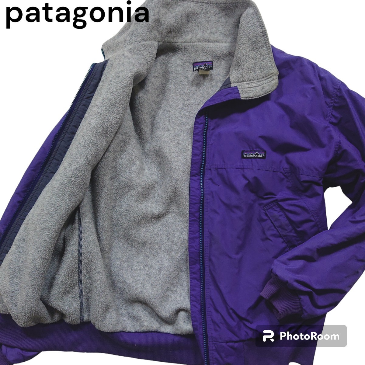 【希少 廃盤品 USA製】patagonia パタゴニア シェルドシンチラ ヴィンテージ ブルゾン ジャケット フリース 90s Y2K アウトドア メンズ 紫_画像1