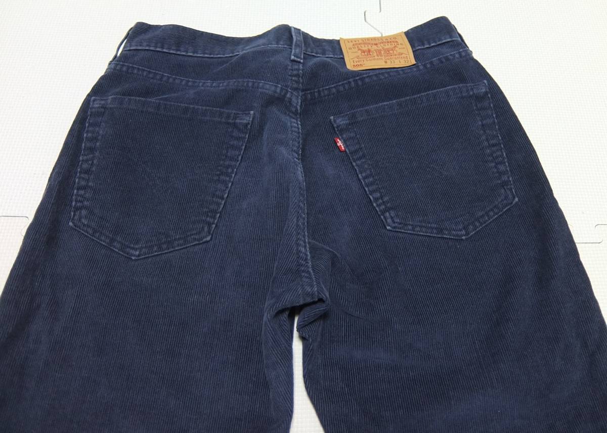 USA製 Levi's 505 コーデュロイパンツ 紺 W33 レギュラーフィット ストレート ジッパーフライ アメリカ製_画像5