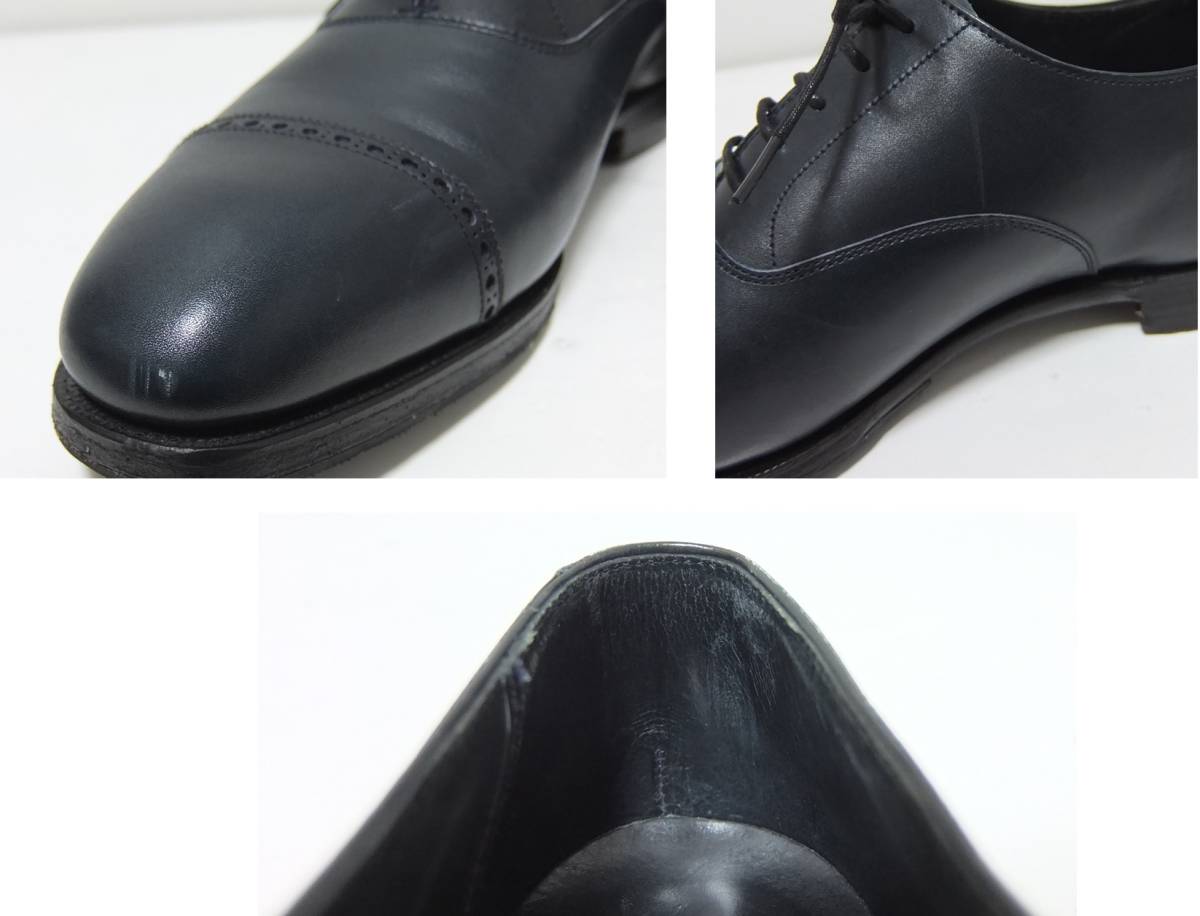 クロケット&ジョーンズ BELGRAVE レザーシューズ 紺 8E ネイビー ストレートチップ CROCKETT & JONES_画像5