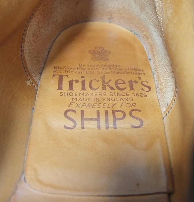 SHIPS別注 Tricker's トリッカーズ スエード モンキーブーツ カーキグリーン 6-4_画像9