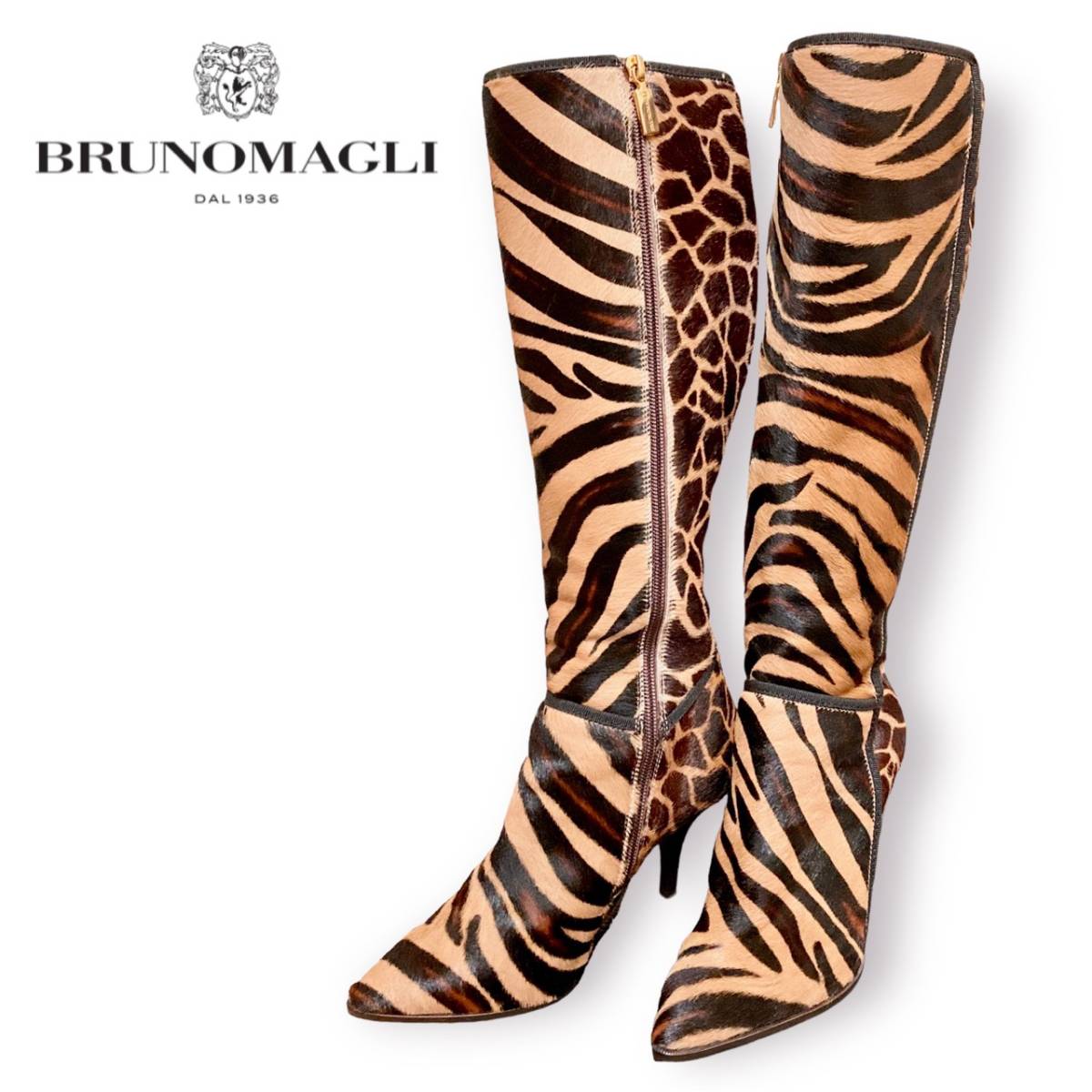 BRUNOMAGLI Bruno Magli is lako long boots Leopard animal 