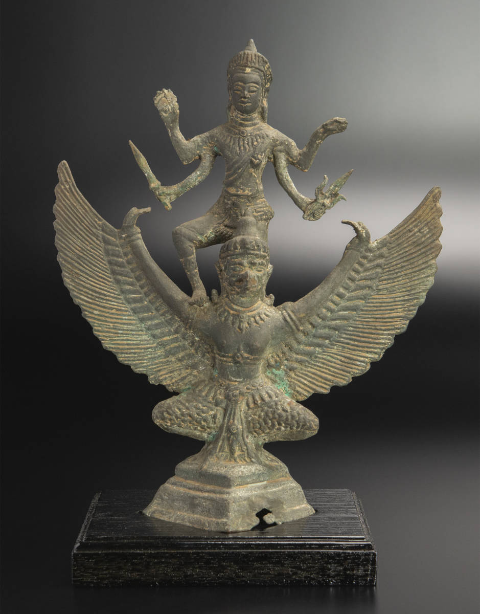 10世紀 ガルーダ銅神像 Garuda 共箱 爪哇 印度尼西亚 ジャワ インドネシア Java_画像1