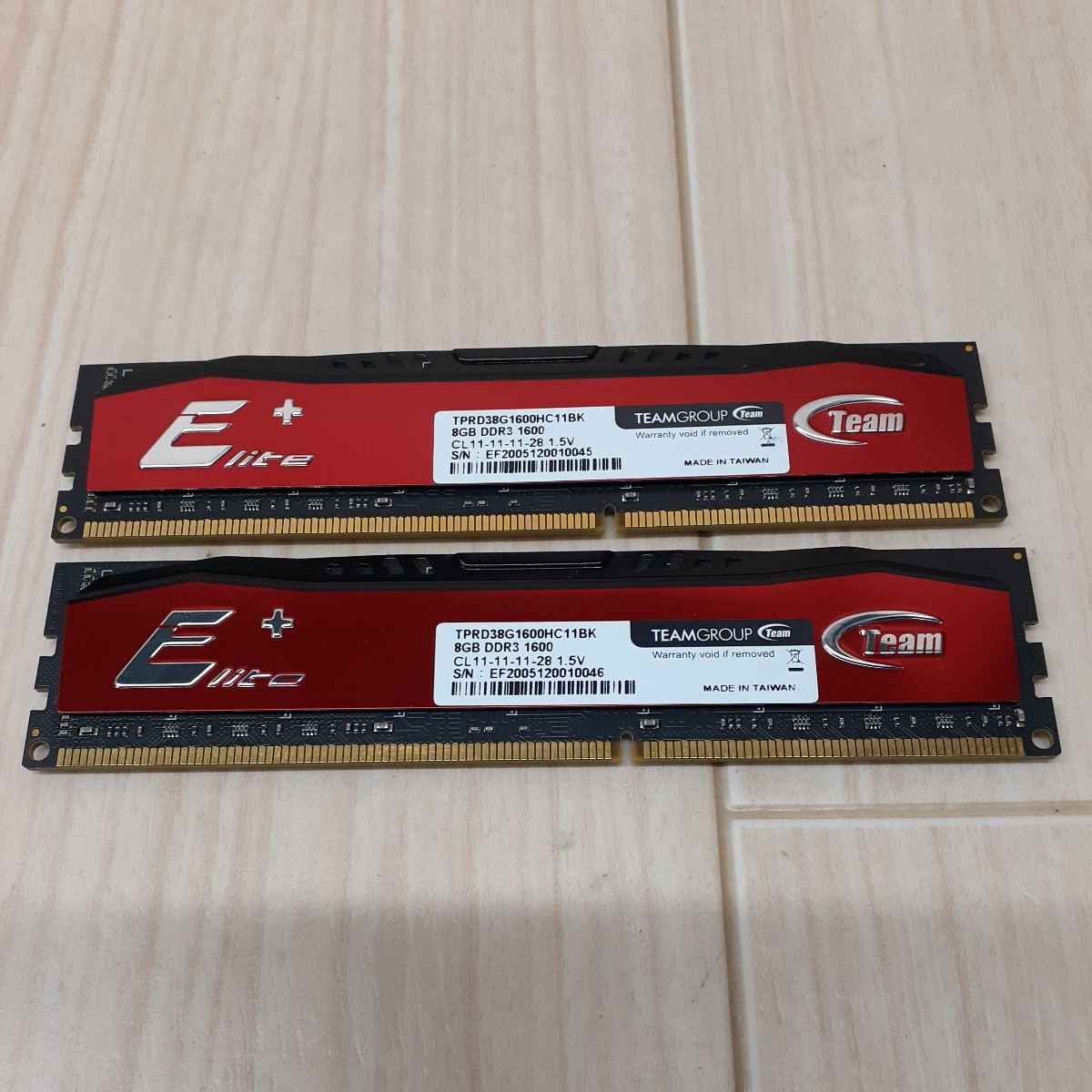 Team TPRD38G1600HC11BK DDR3L 1600 8GB×2枚 合計16GB メモリ _画像1