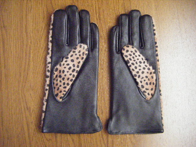  Ferrie simo*IEDITitito* sheep leather original leather * is lako manner Leopard pattern gloves glove * unused 