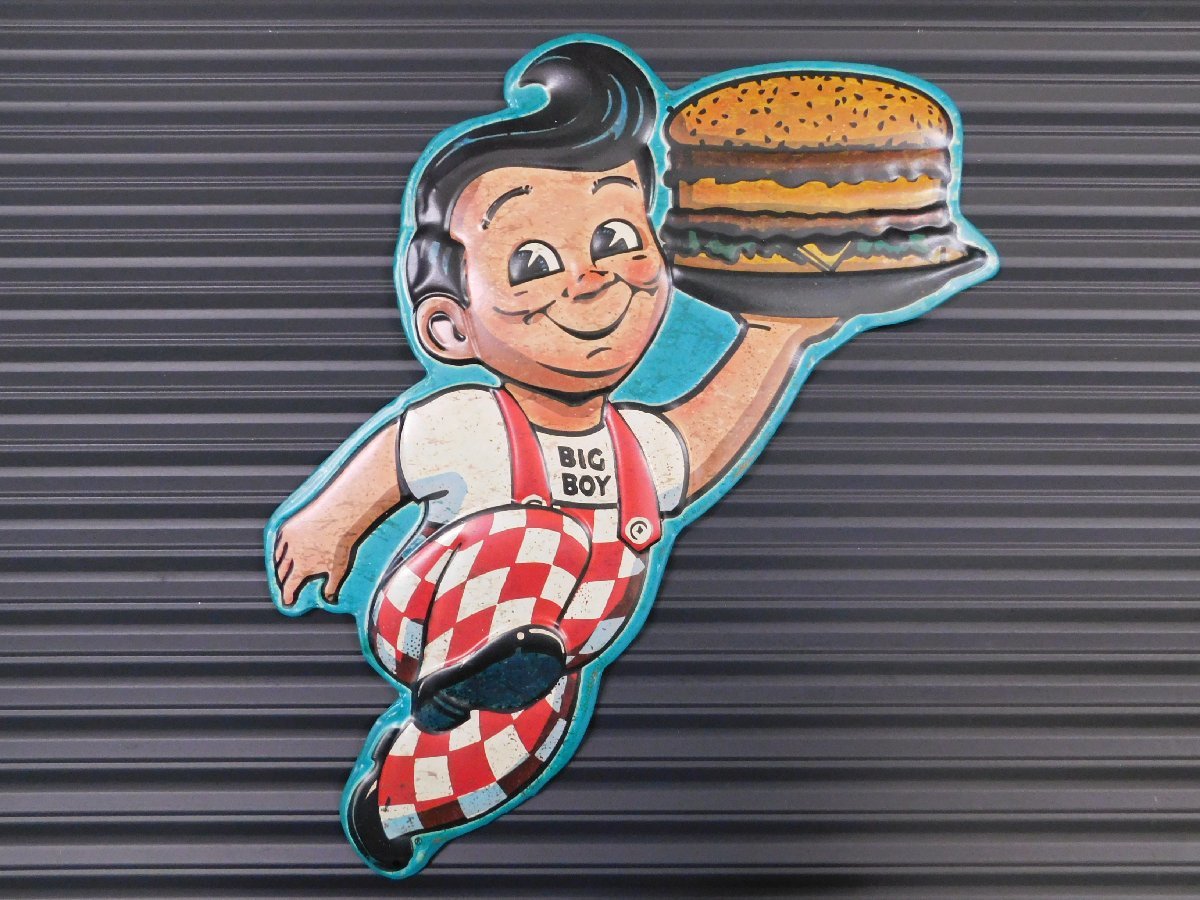 送料\350【BIG BOY・ビッグボーイ】※《エンボスメタルサイン／ダイカット》 アメリカン雑貨 エンボス看板 ブリキ看板 15の画像1