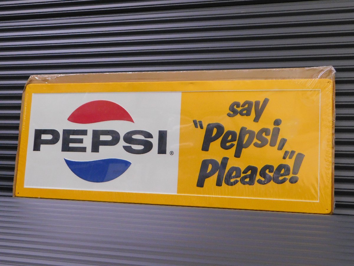 【ＰＥＰＳＩ・ペプシ】※《エンボスメタルサイン／６０年代ロゴ》　アメリカン雑貨　エンボス看板　ブリキ看板　60_写真はシュリンク包装されております。