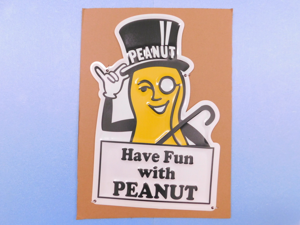 【ＰＥＡＮＵＴ・ミスターピーナッツ】※《エンボスメタルサイン》 アメリカン雑貨 看板 ガレージ 44の画像2