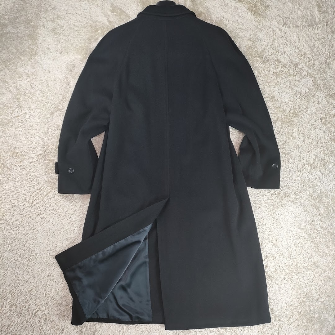 極美品!カシミヤ100!アルマーニコレッツォーニ/ARMANI COLLEZIONI 超ロングステンカラーコート ブラック 黒 48/XL-XXL位 水牛釦 ビジネス_画像9