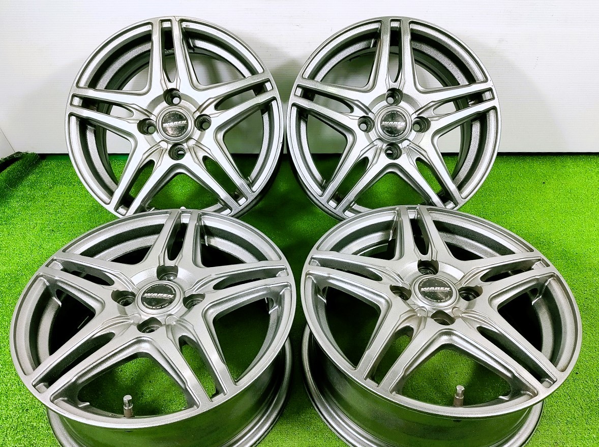 ◆WAREN◆14x5.5J +45 4穴 100 中古 アルミホイール 4本【宮城発 送料無料】 MYG-A11149_画像1