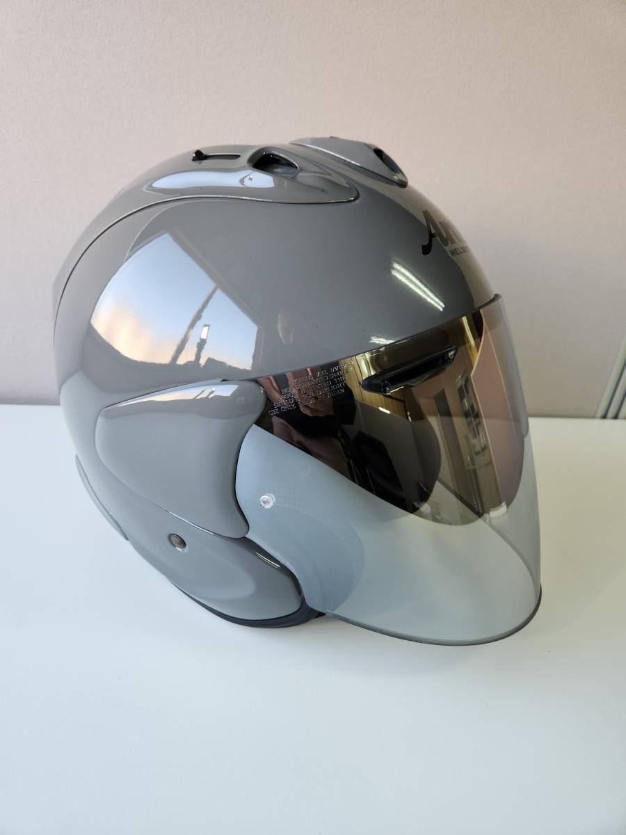 ■ 送料無料 ほぼ新品 Arai アライ VZ-RAM モダングレー サイズＭ（57・58cm）ライトスモーク/シルバー シールド付 １回着用のみ ■_画像3