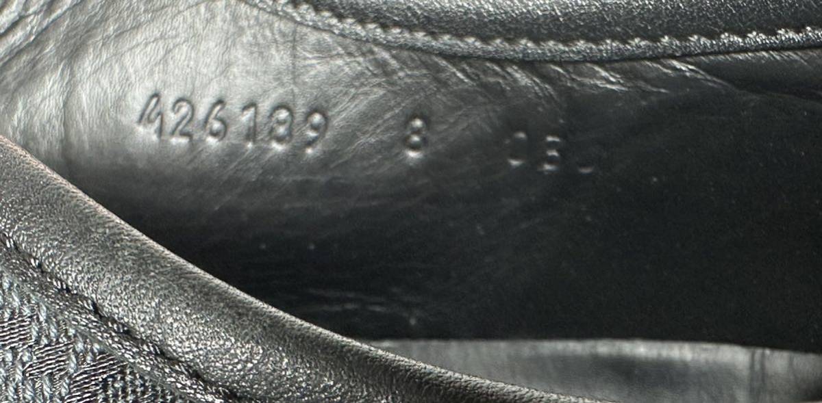 【即決】GUCCI グッチ メンズ 26cm 8 レザー スニーカー ロゴ くつ ブラック 黒 スリッポン カジュアル 高級 オシャレ 426189_画像6